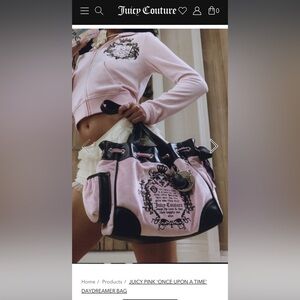 Juicy Couture Pink and Black Fairytale Once upon a time Daydreamer Tote Bag UK